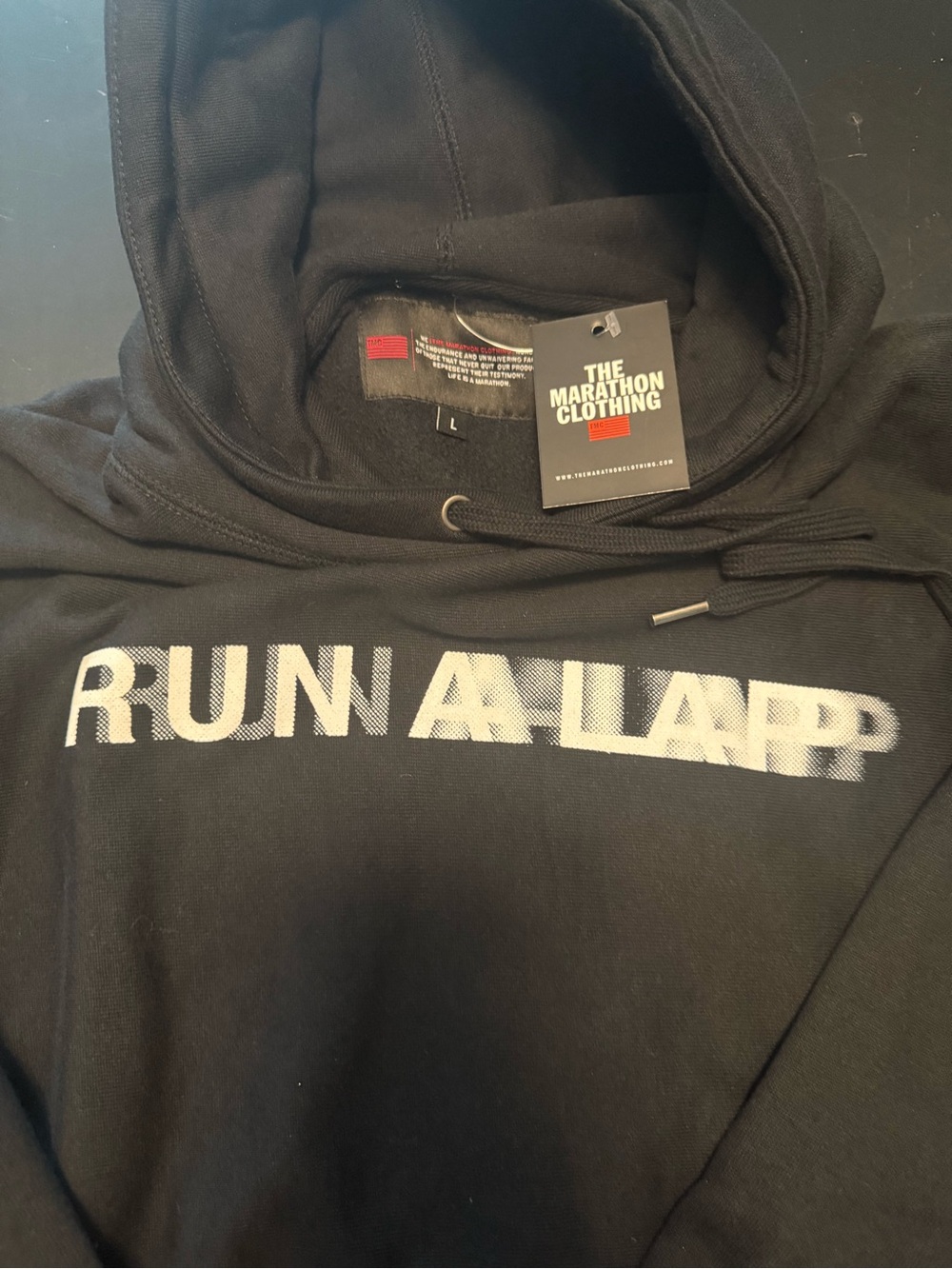The Marathon Clothing Black RUN A-LAAPP Graphic Hoodie